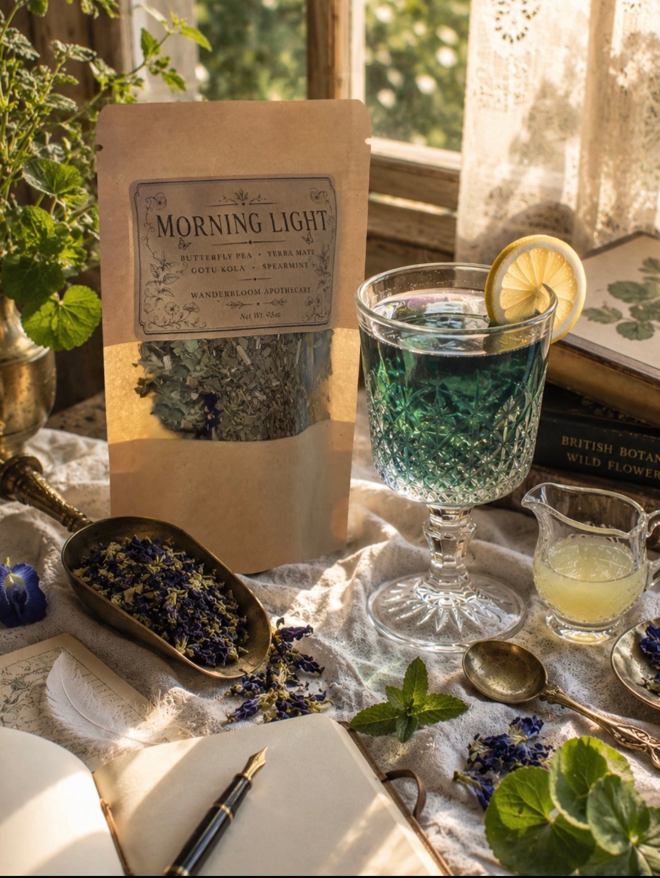 Morning Light (Butterfly Pea Flower + other clarity herbs) Organic Herbal Tea Blend